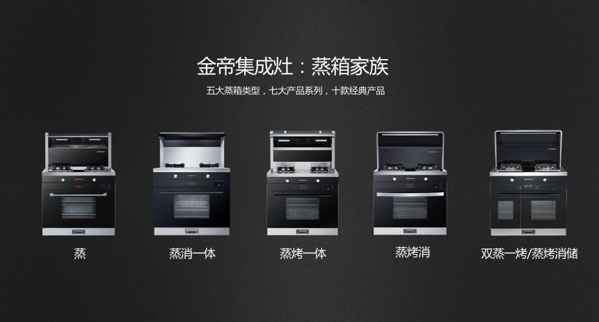 金帝集成灶蒸箱家族,還原5種生活方式!